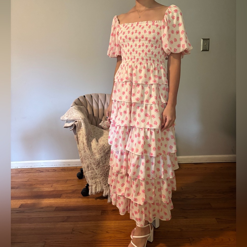 Floral Pink Maxi Dress